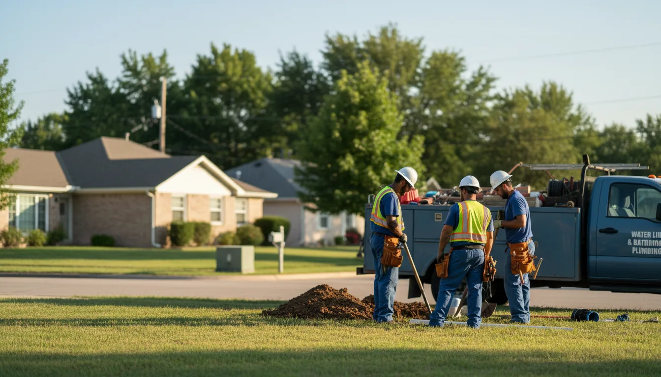 Residential water line and bathroom plumbing service in Maple Hill, KS
